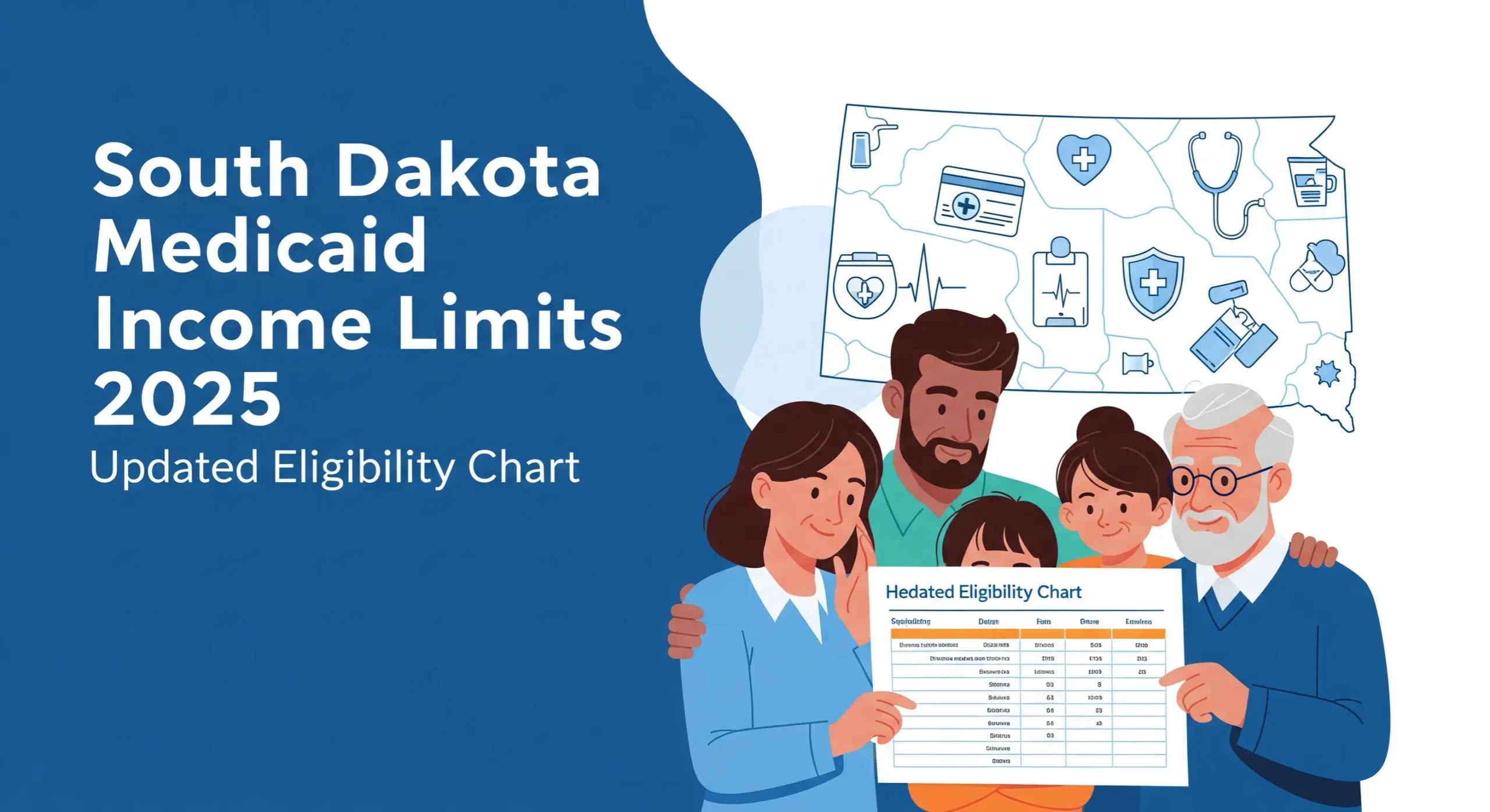 South Dakota Medicaid income limits 2025 eligibility chart for families and adults