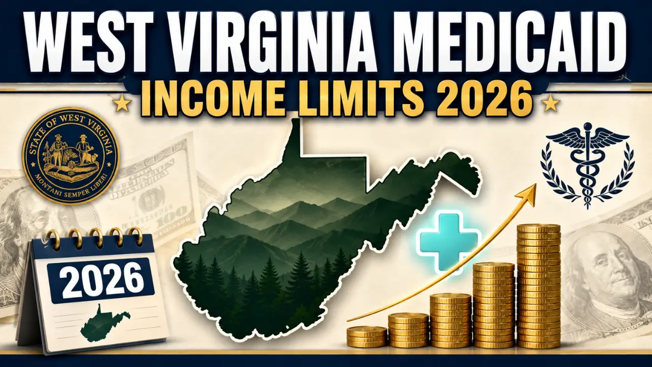 West Virginia Medicaid income limits 2026 chart showing eligibility by household size and income category