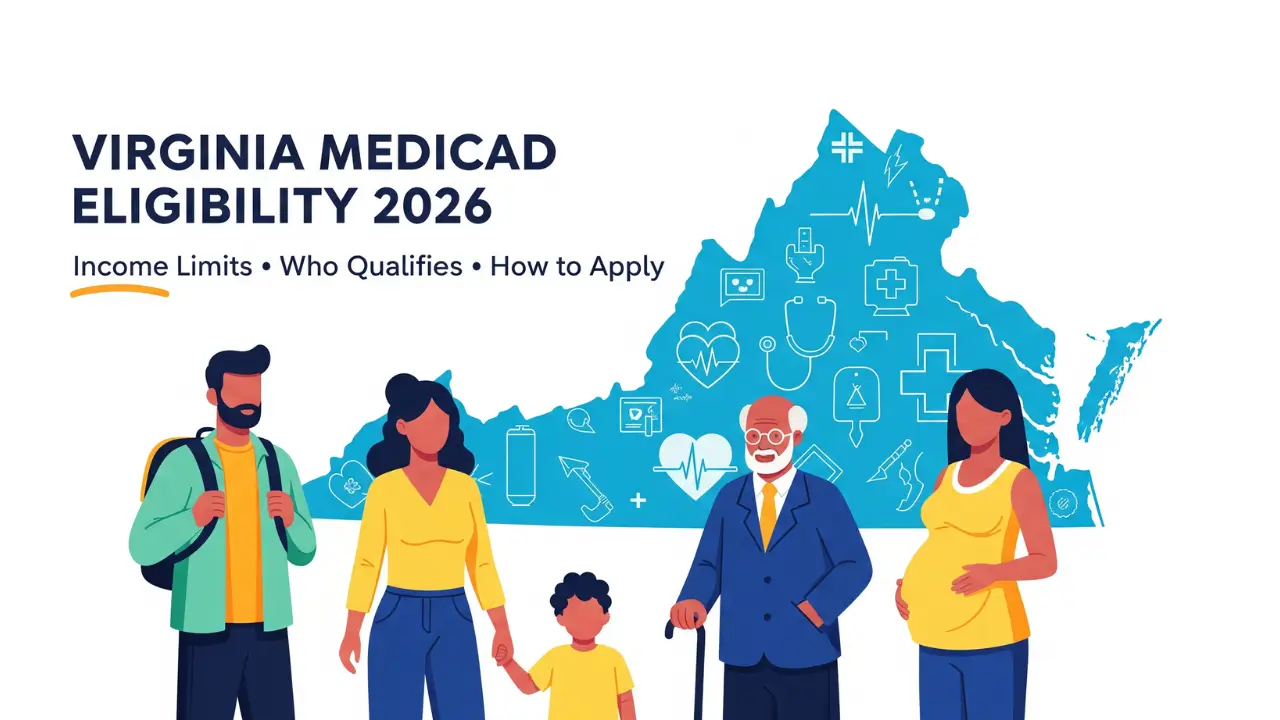 Virginia Medicaid eligibility 2026 showing income limits and who qualifies for coverage