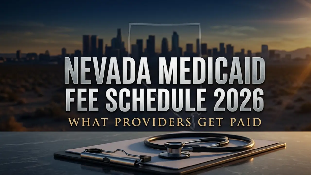 Nevada Medicaid fee schedule 2026 showing reimbursement rates for providers