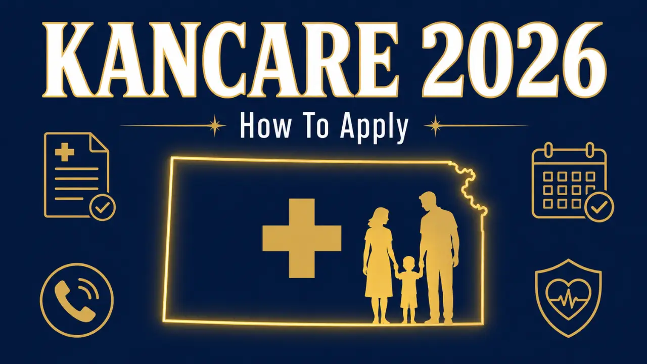 Illustration showing how to apply for KanCare Medicaid in Kansas 2026