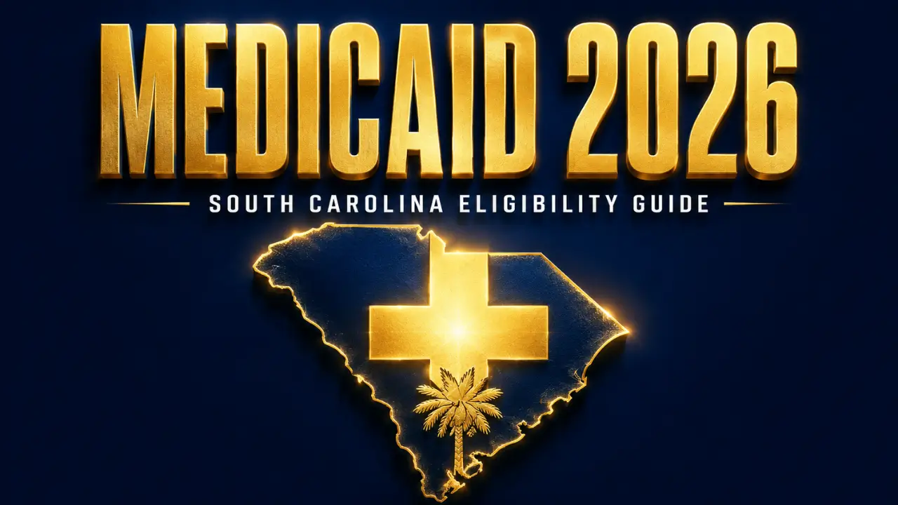 South Carolina Medicaid eligibility 2026 featured image showing state outline and healthcare icon